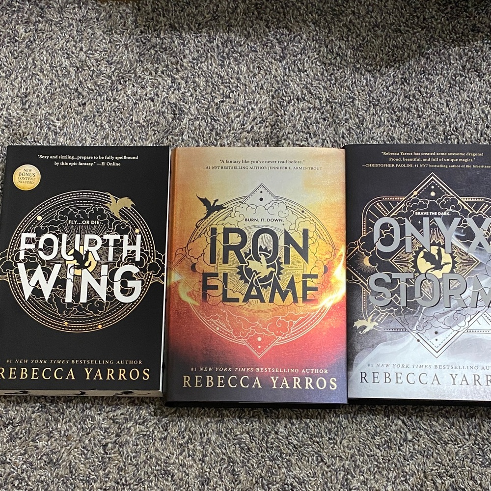 Fourth Wing, Iron Flame, and Onyx Storm Book Set